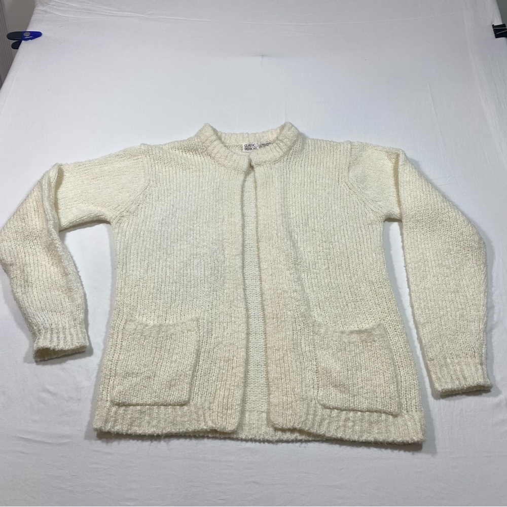 Classic Fashions Knit Open Cardigan Turtleneck Long-sleeve Cozy Pockets …